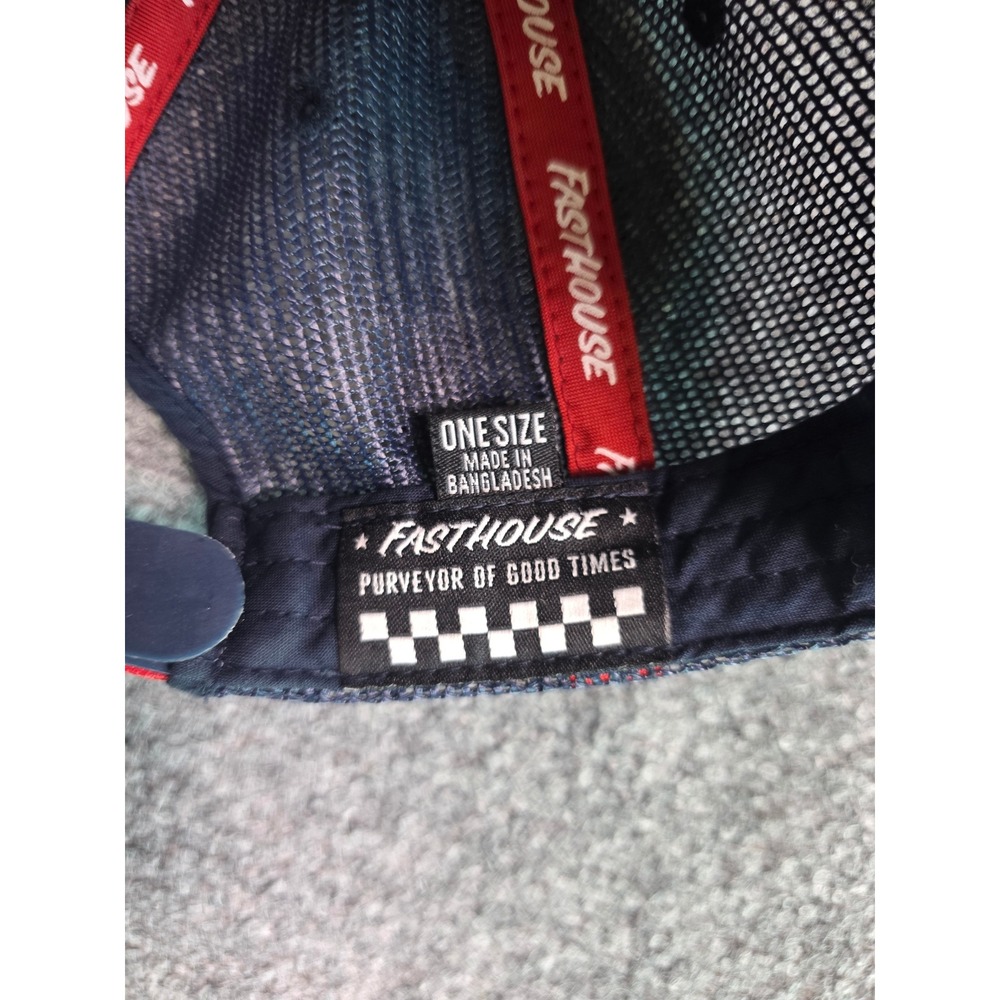 Fasthouse Trucker Hat Mens OS Navy Blue Speed Free My Soul Snapback Foam Mesh - Picture 6 of 8